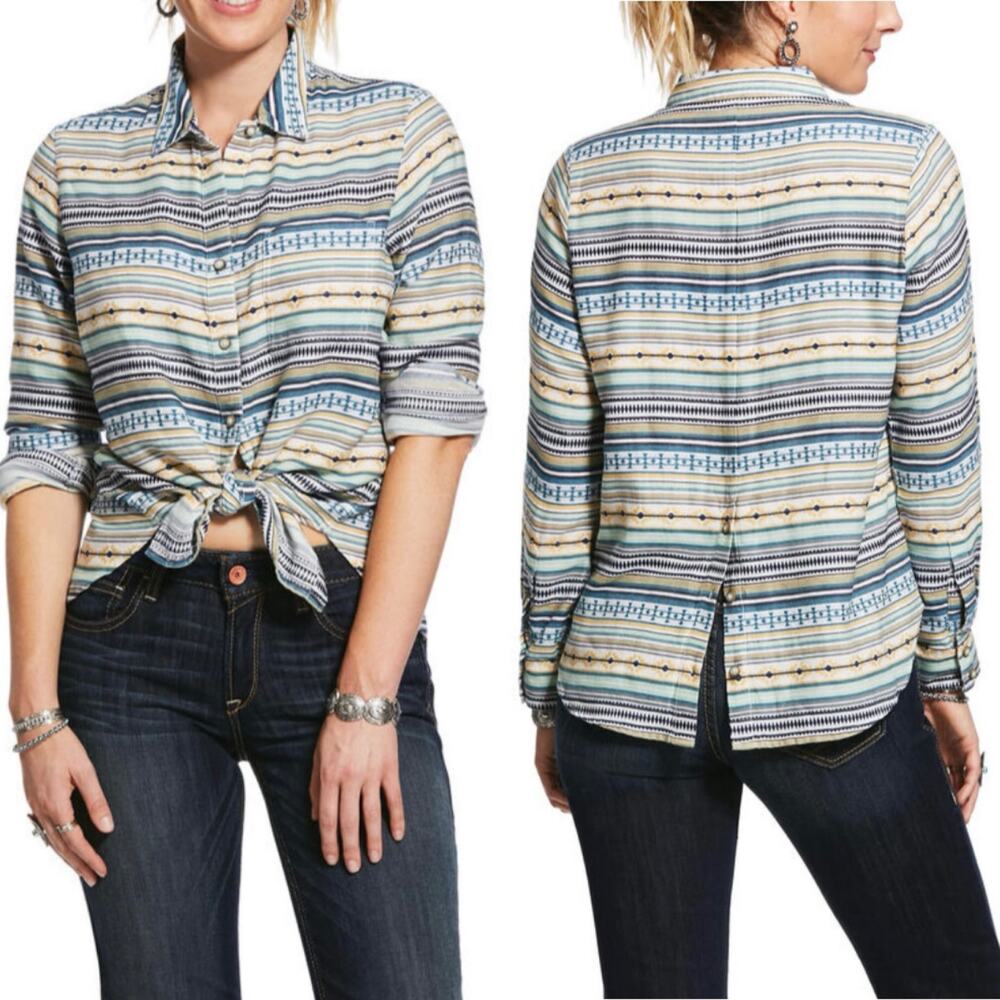 Ariat Women's Size‎ Large Sunny Serape Jacquard  Long Sleeve Western Shirt